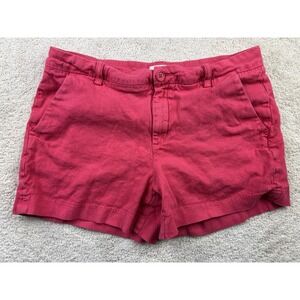 Lila Ryan Shorts Womens 12 Pink Linen Cotton Chino Flat Front Casual Summer